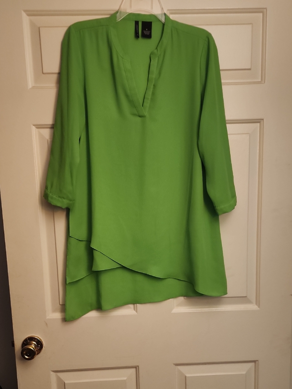 new directions Bright Green Layered V-Neck Tunic